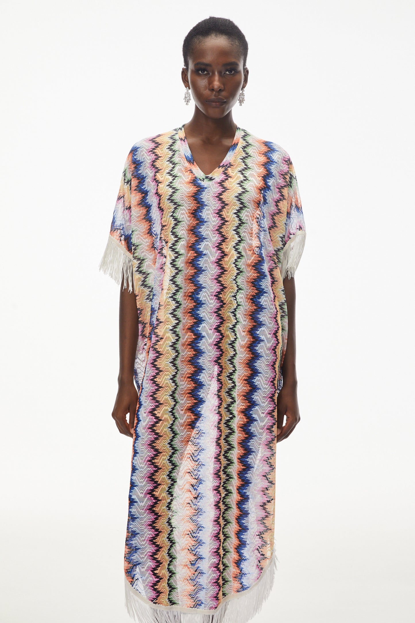 Milena Multicolor Wave Pattern Maxi Dress