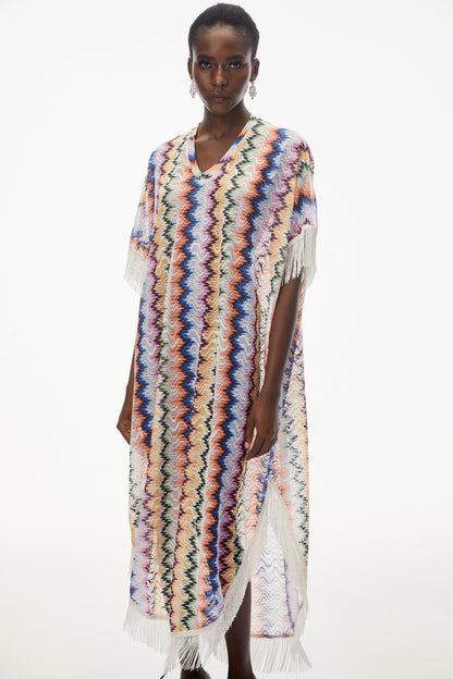 Milena Multicolor Wave Pattern Maxi Dress