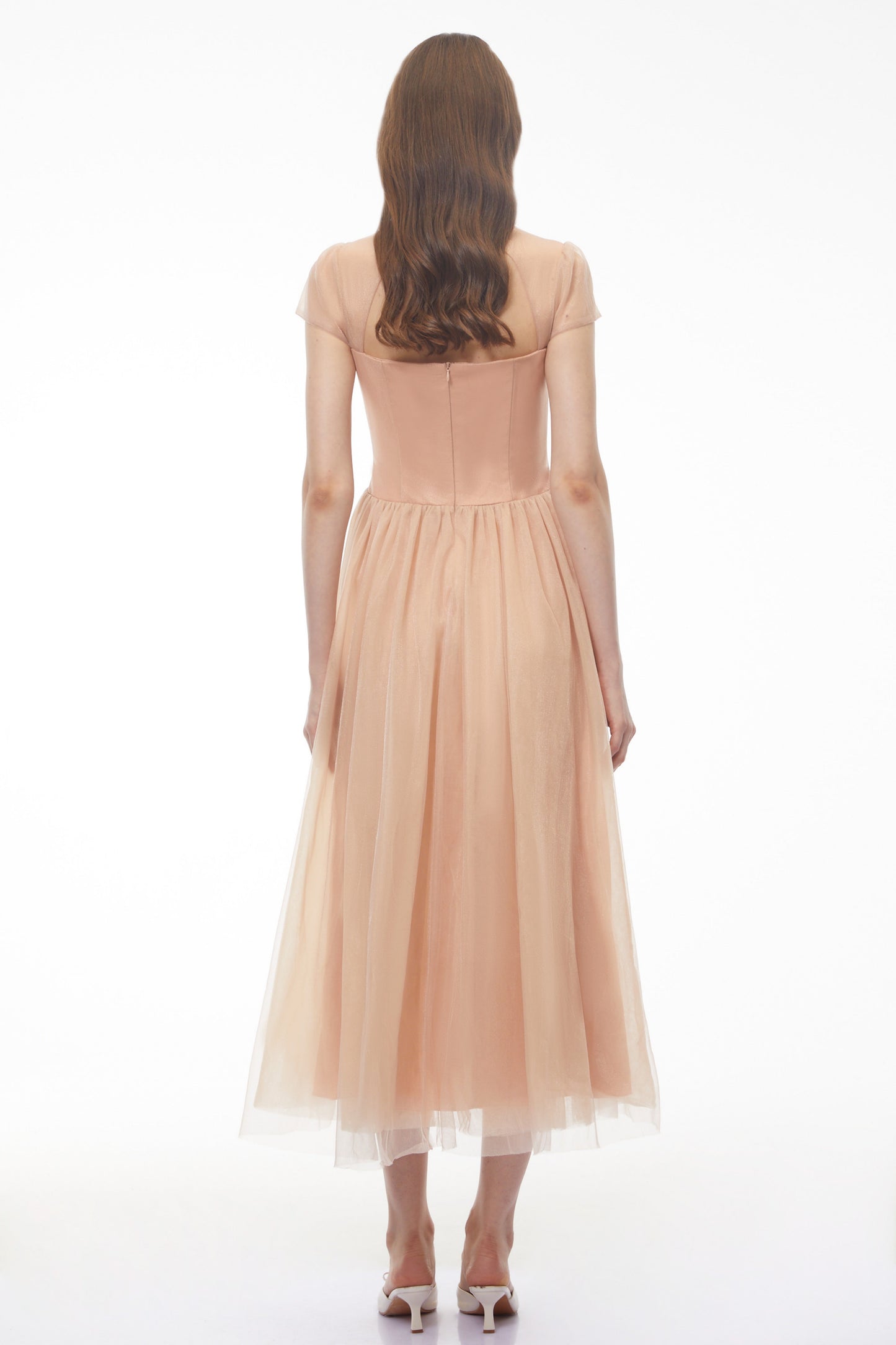 Millie Pink Ruffled Mesh Fairycore Maxi Dress