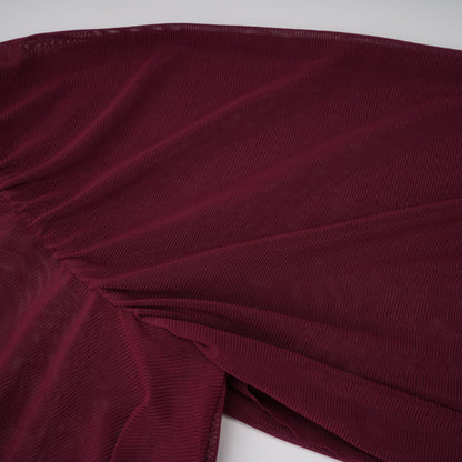 Mioara Red Asymmetrical Draped Cape Design Dress