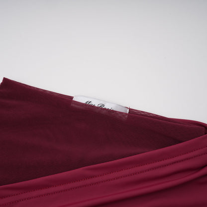 Mioara Red Asymmetrical Draped Cape Design Dress