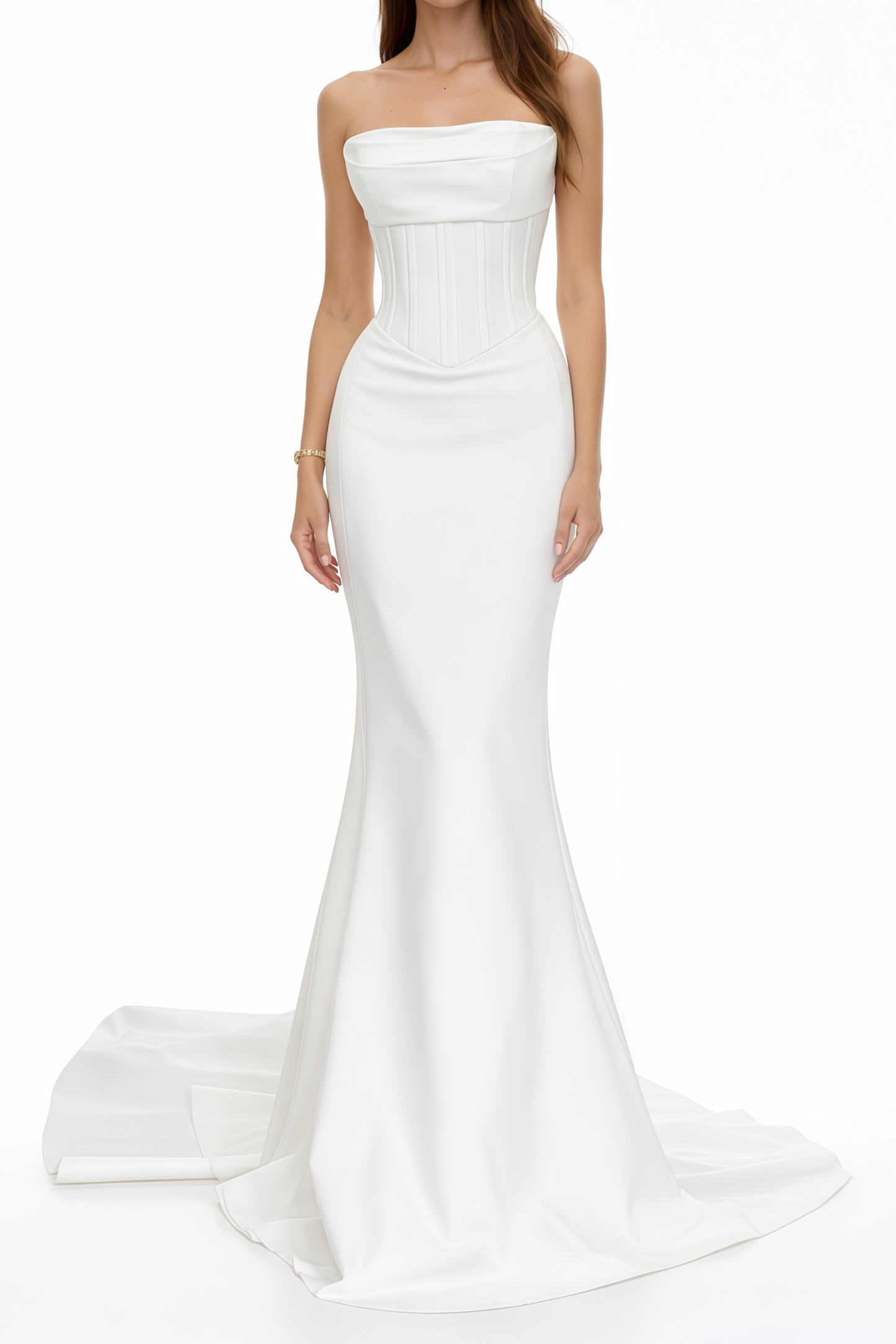 Mirewen White Off Shoulder Corset Maxi Dress
