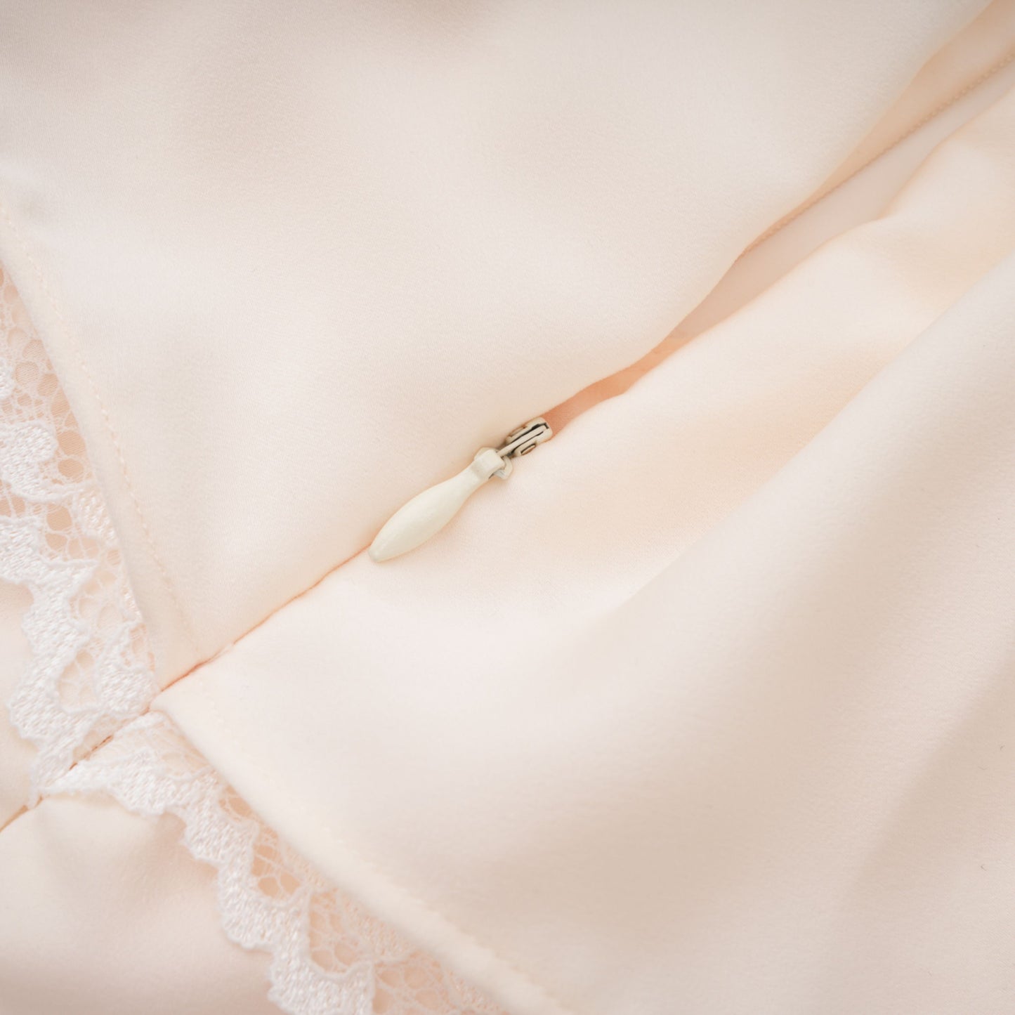 Nani Cream Plunge Neck Satin Jumpsuit with Lace Panels