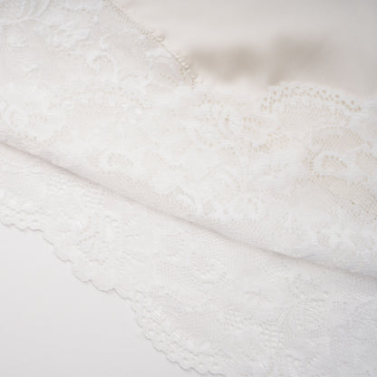 Ngawai Champagne Sweetheart Mini Dress with Lace Trim