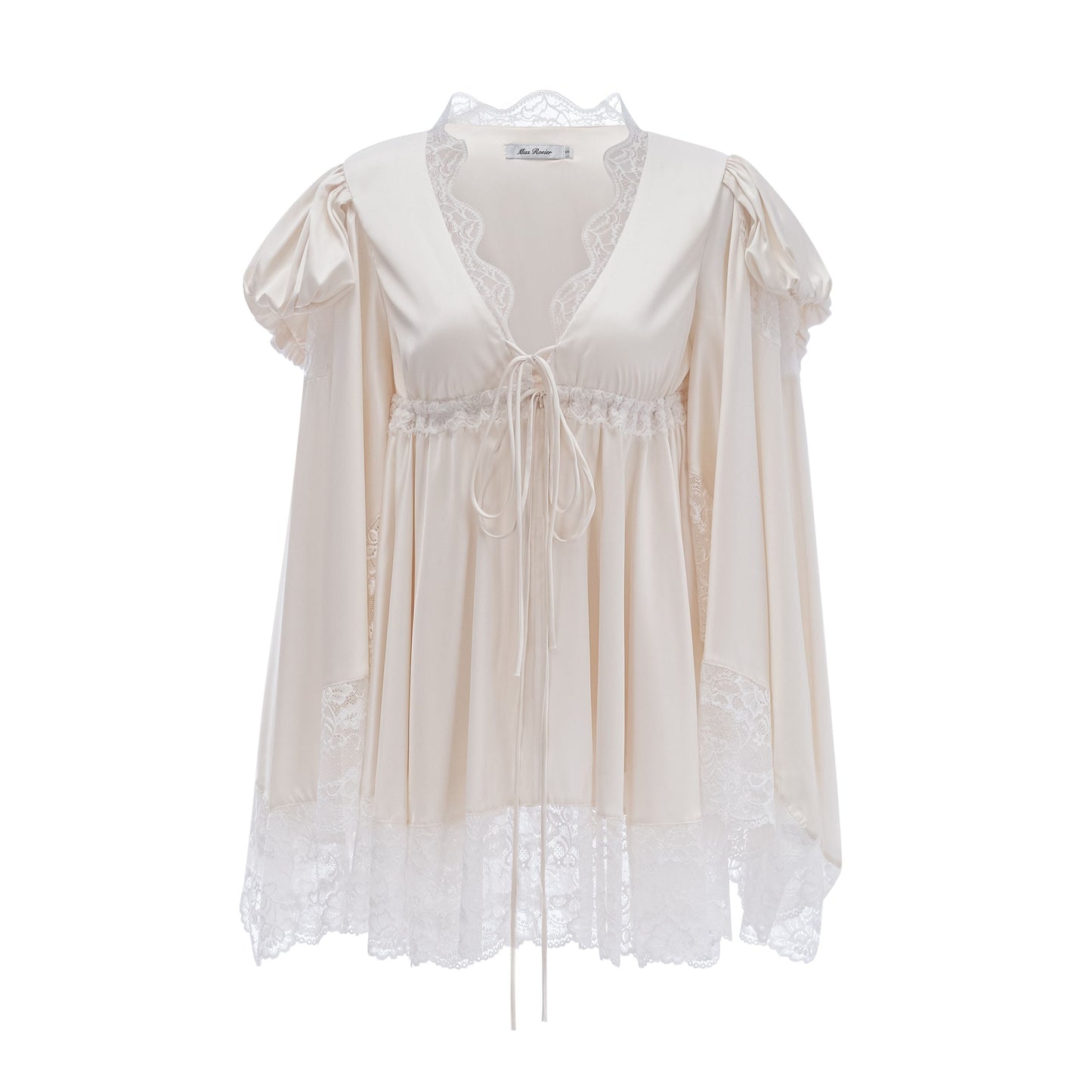 Ngawai Dantelli Şampanya Sweetheart Mini Elbise