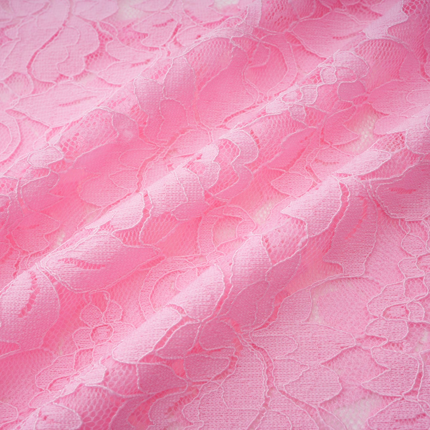Nuria Pink Ribbon Detail Floral Lace Midi Dress