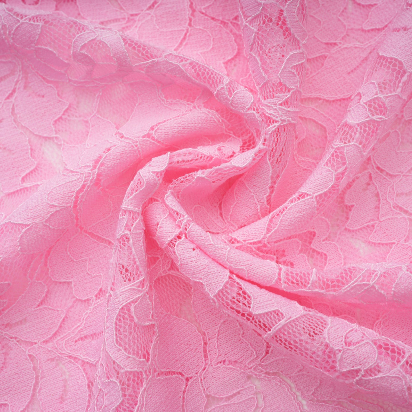 Nuria Pink Ribbon Detail Floral Lace Midi Dress
