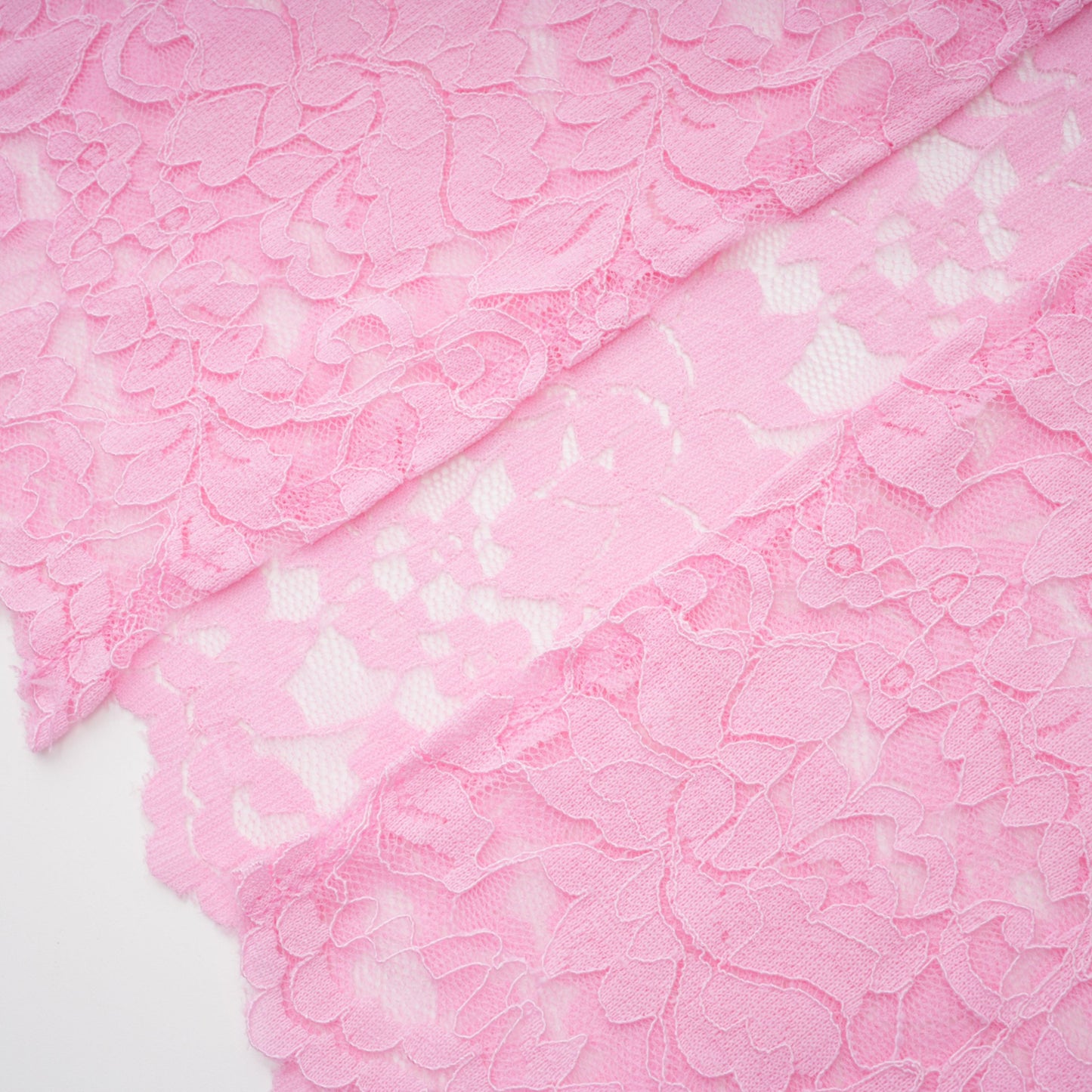 Nuria Pink Ribbon Detail Floral Lace Midi Dress