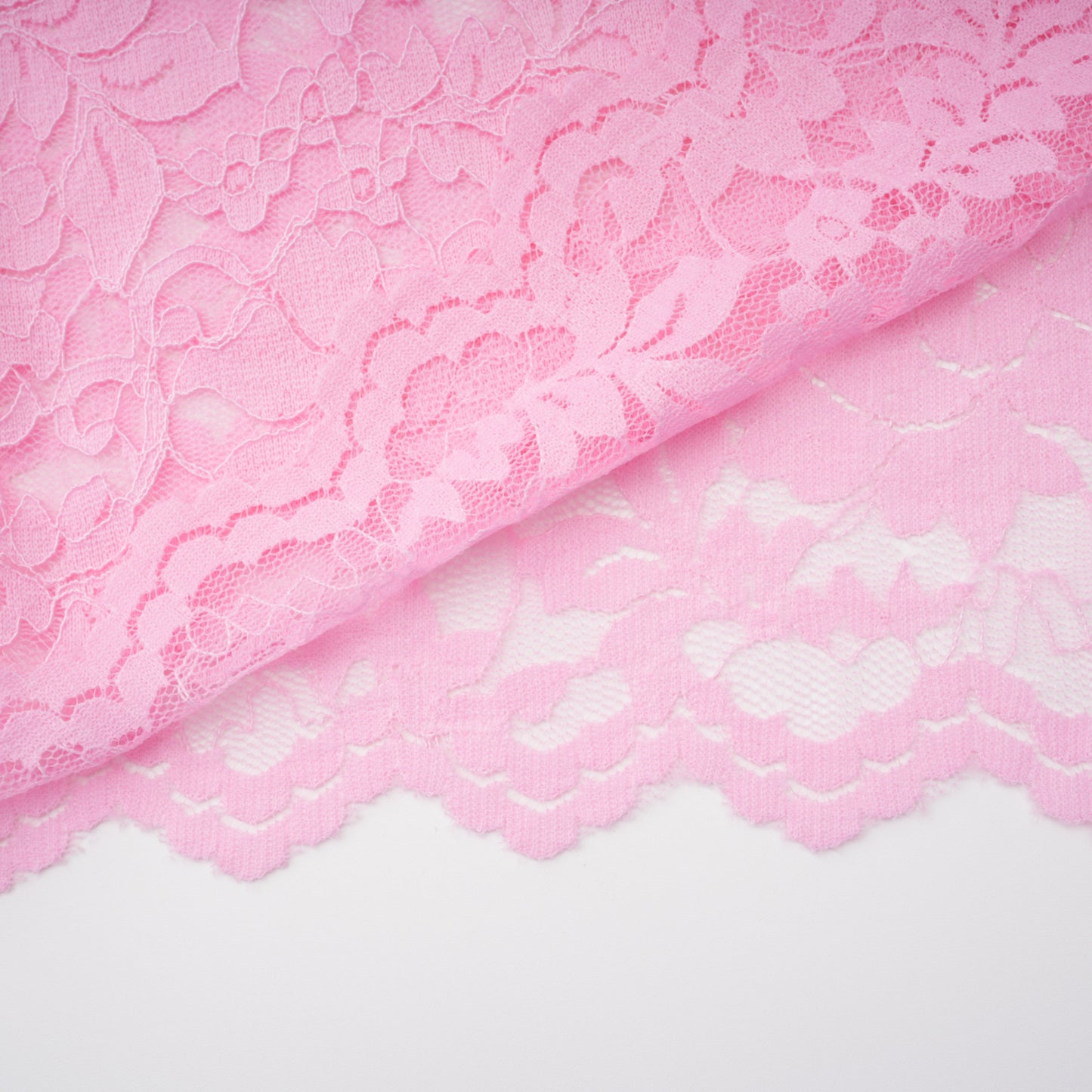 Nuria Pink Ribbon Detail Floral Lace Midi Dress