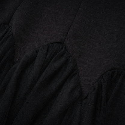 Ofra Black Pearl Pleated Midi Dress