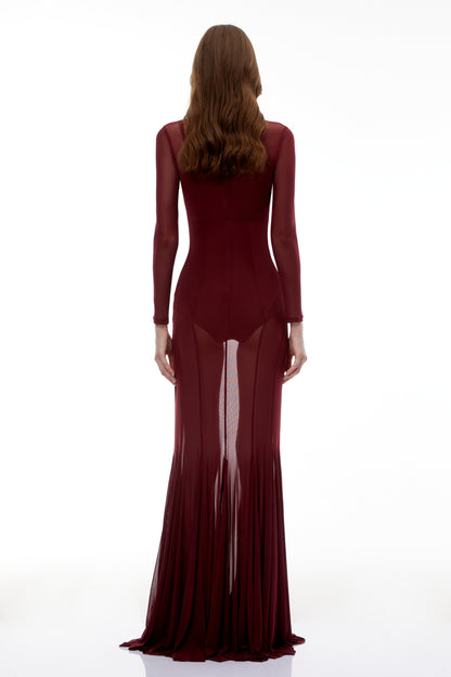 Ofra Bordo File Body & Elbise Takım