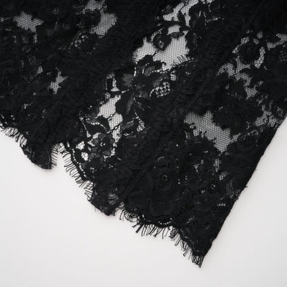 Olesya Black Semi Sheer Lace Maxi Dress
