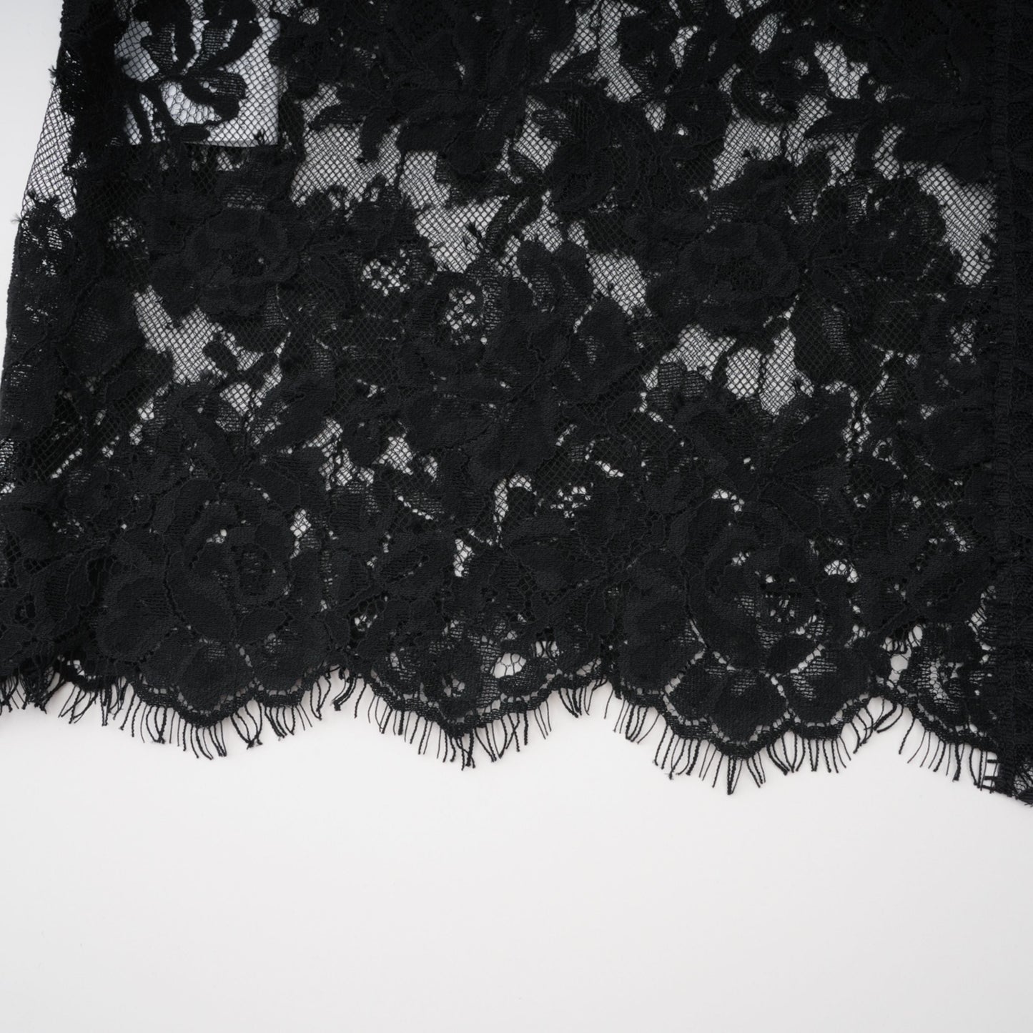 Olesya Black Semi Sheer Lace Maxi Dress