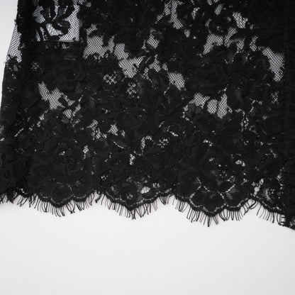 Olesya Black Semi Sheer Lace Maxi Dress