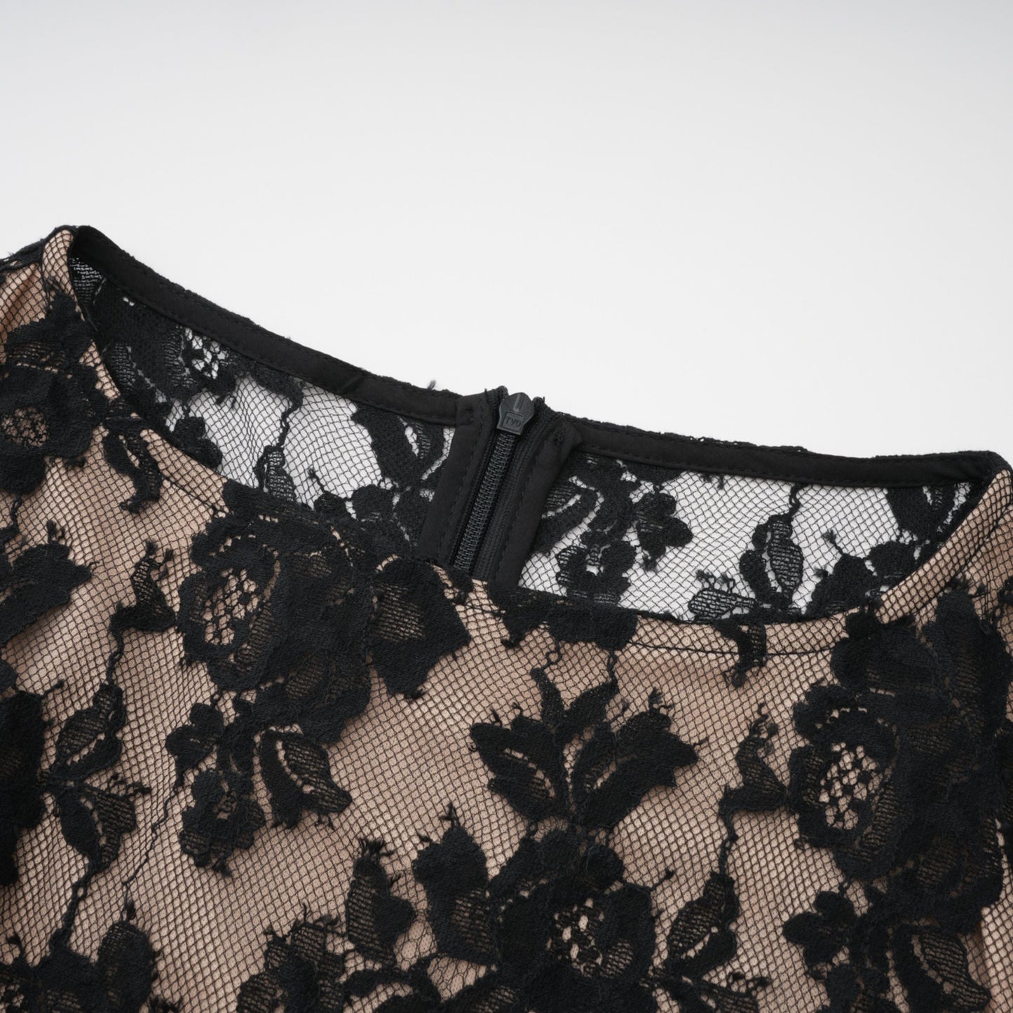 Olesya Black Semi Sheer Lace Maxi Dress