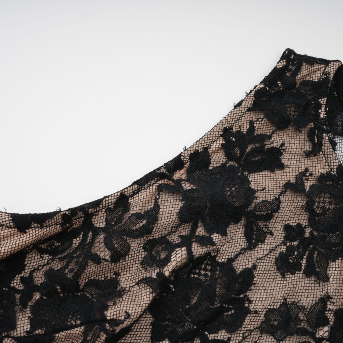 Olesya Black Semi Sheer Lace Maxi Dress