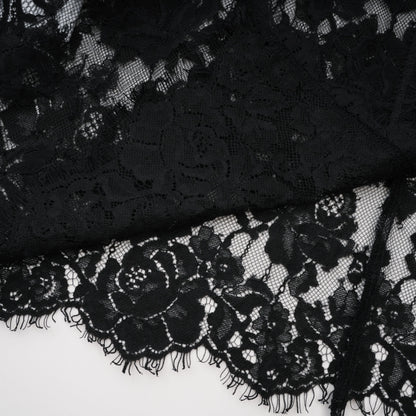 Olesya Black Semi Sheer Lace Maxi Dress