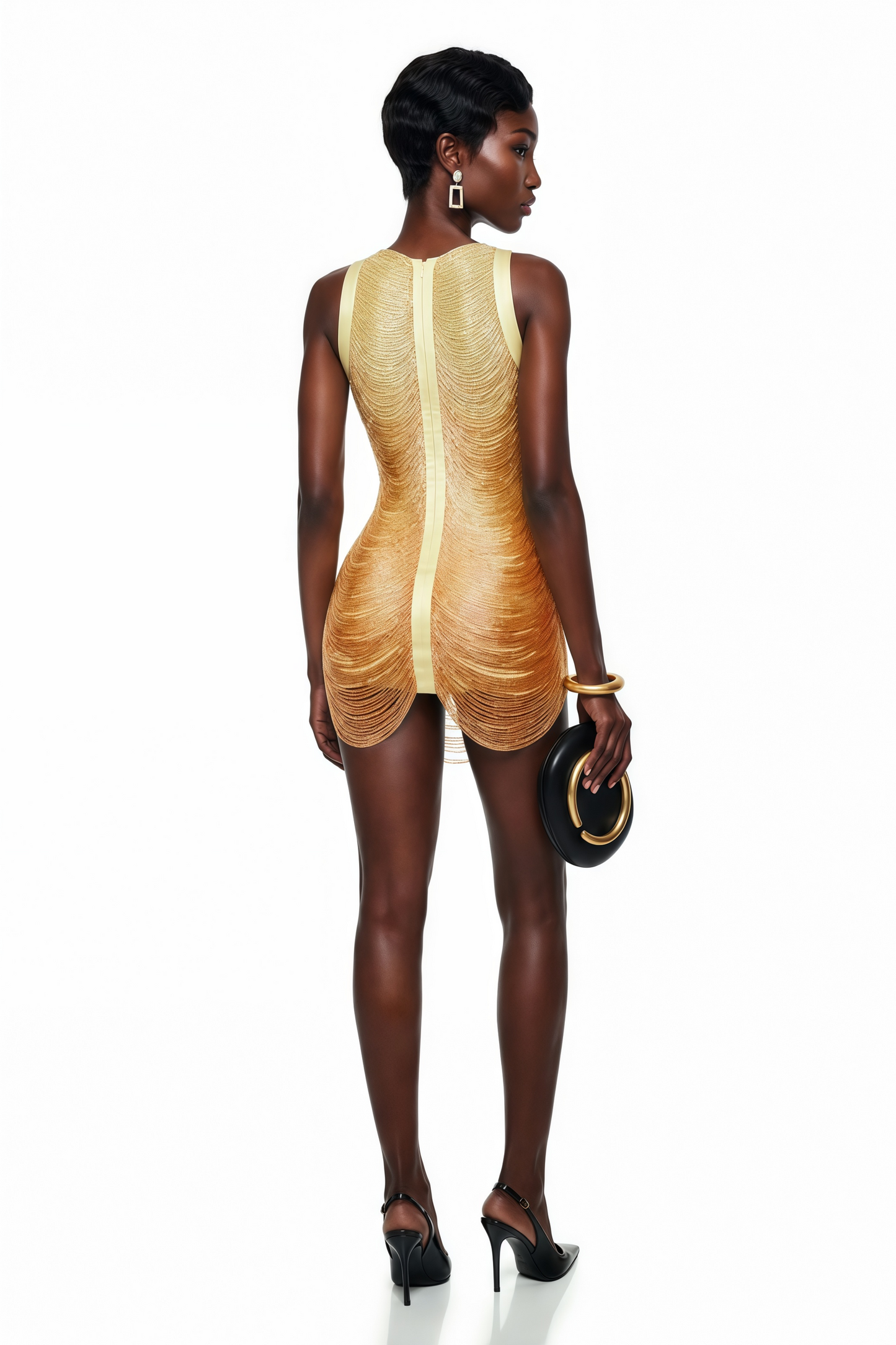 Ondine Yellow Ombre Mini Dress