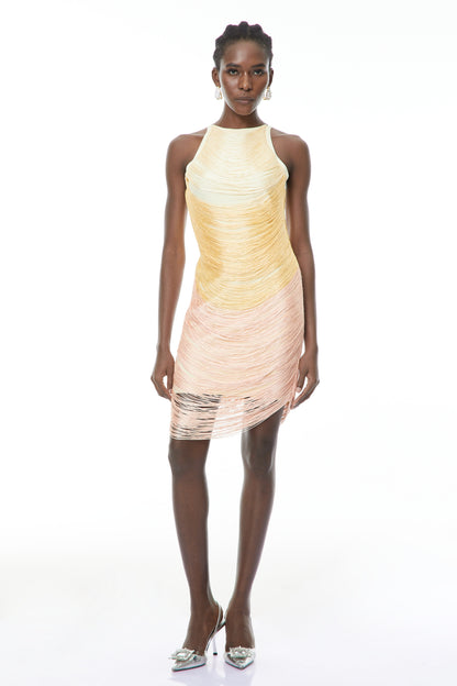 Ondine Yellow Ombre Mini Dress