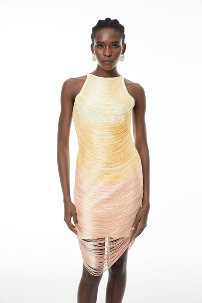 Ondine Yellow Ombre Mini Dress
