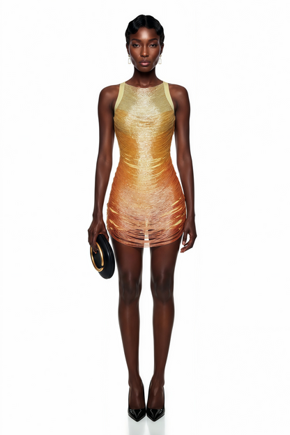 Ondine Yellow Ombre Mini Dress