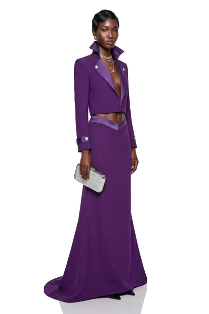 Ophelia Purple Cropped Blazer & Skirt Set