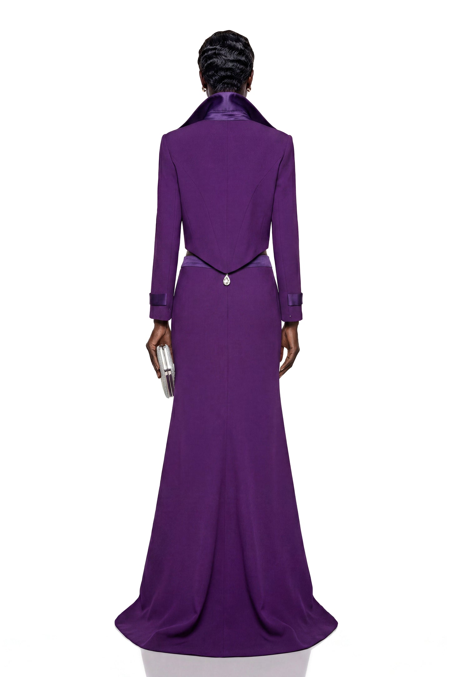 Ophelia Purple Cropped Blazer & Skirt Set