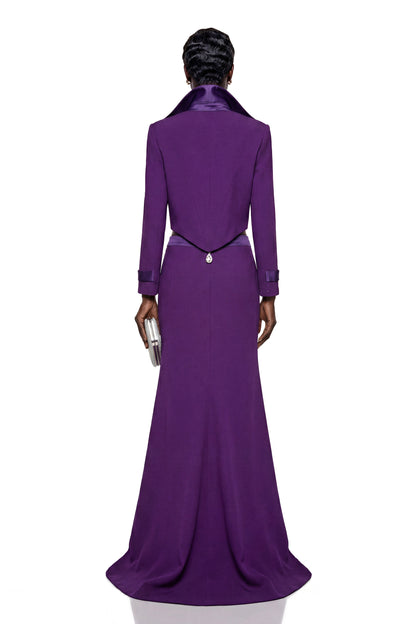 Ophelia Purple Cropped Blazer & Skirt Set