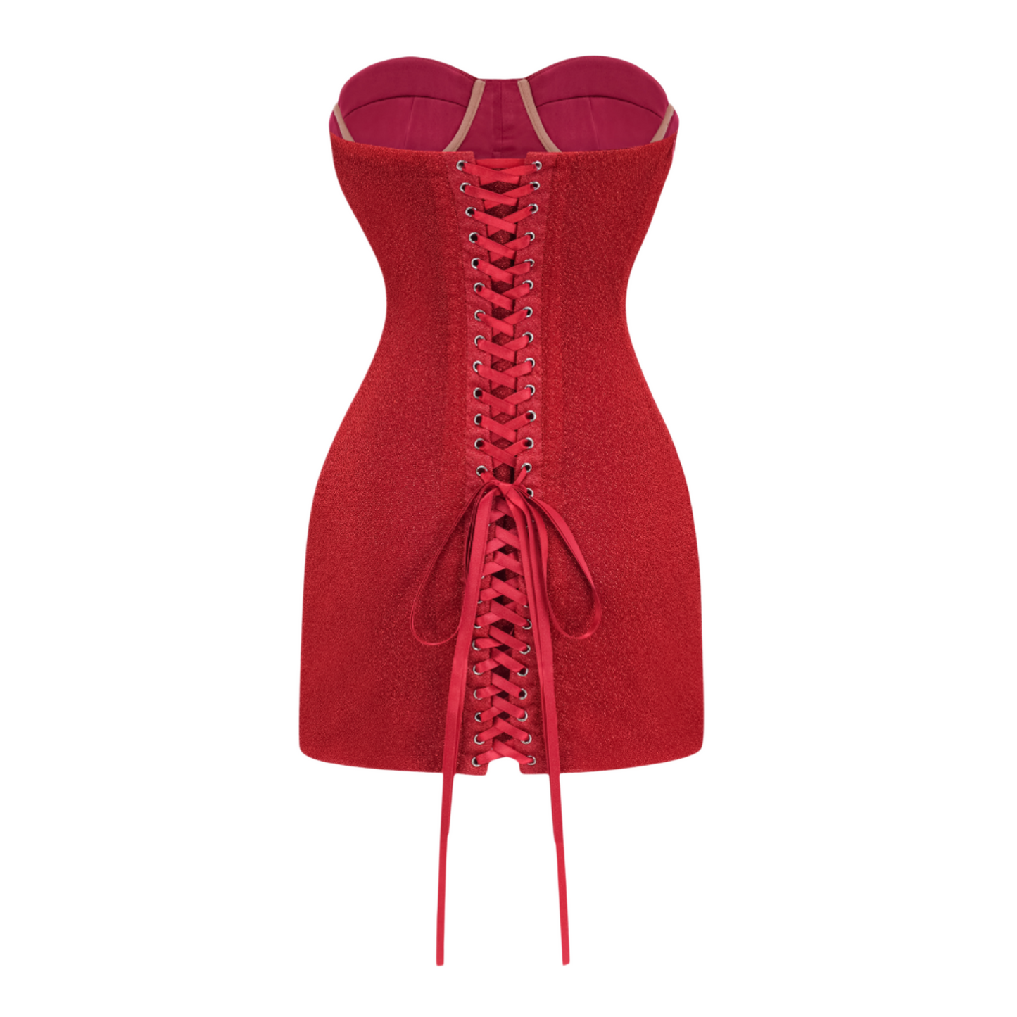 Orabelle Red Brilliance Drop Shiny Dress