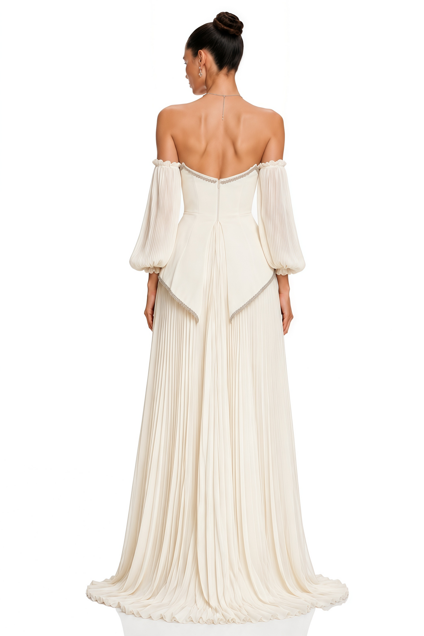 Oriane White Off Shoulder Puff Sleeve Maxi Dress
