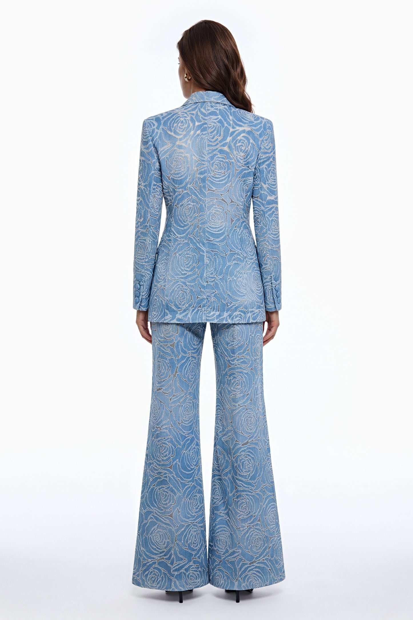 Penelope Blue Embroidered Jacket & Trouser Set