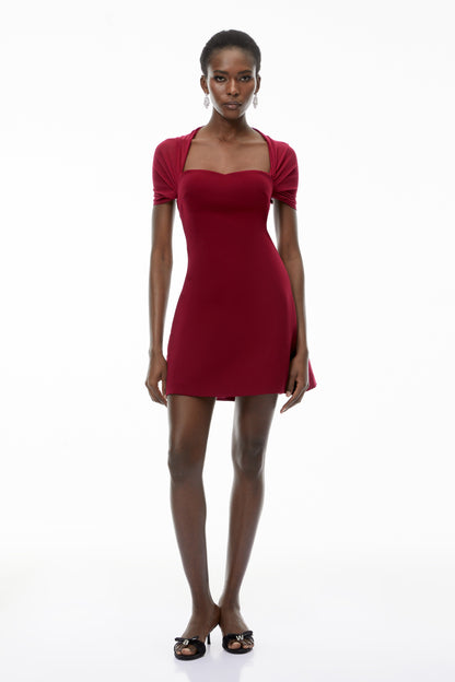 Phoebe Red Sweetheart Neckline Mini Dress