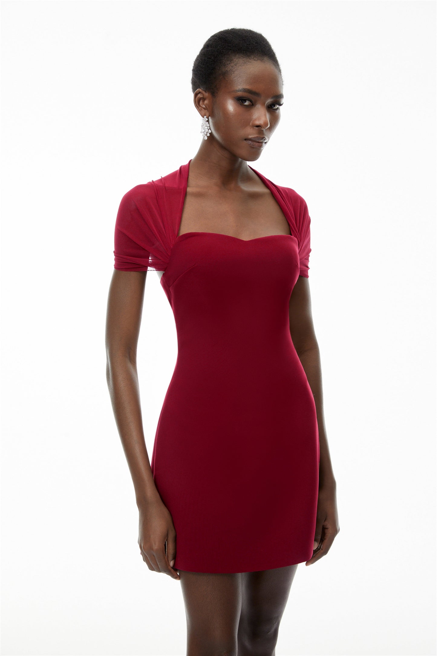 Phoebe Red Sweetheart Neckline Mini Dress