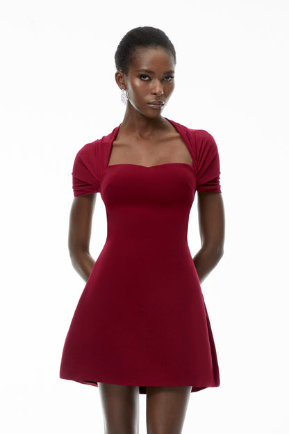 Phoebe Red Sweetheart Neckline Mini Dress