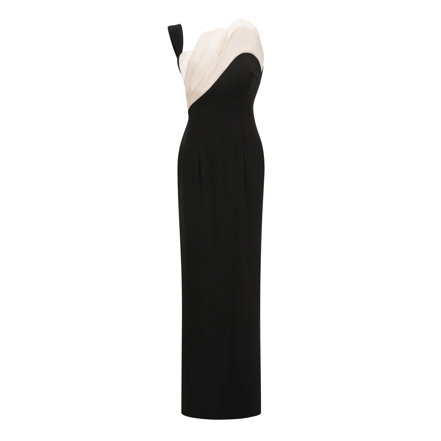 Priscila Black One Shoulder Color Block Maxi Dress