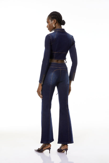 Kiona Indigo Blue Denim Lace-Up Co-ord Set