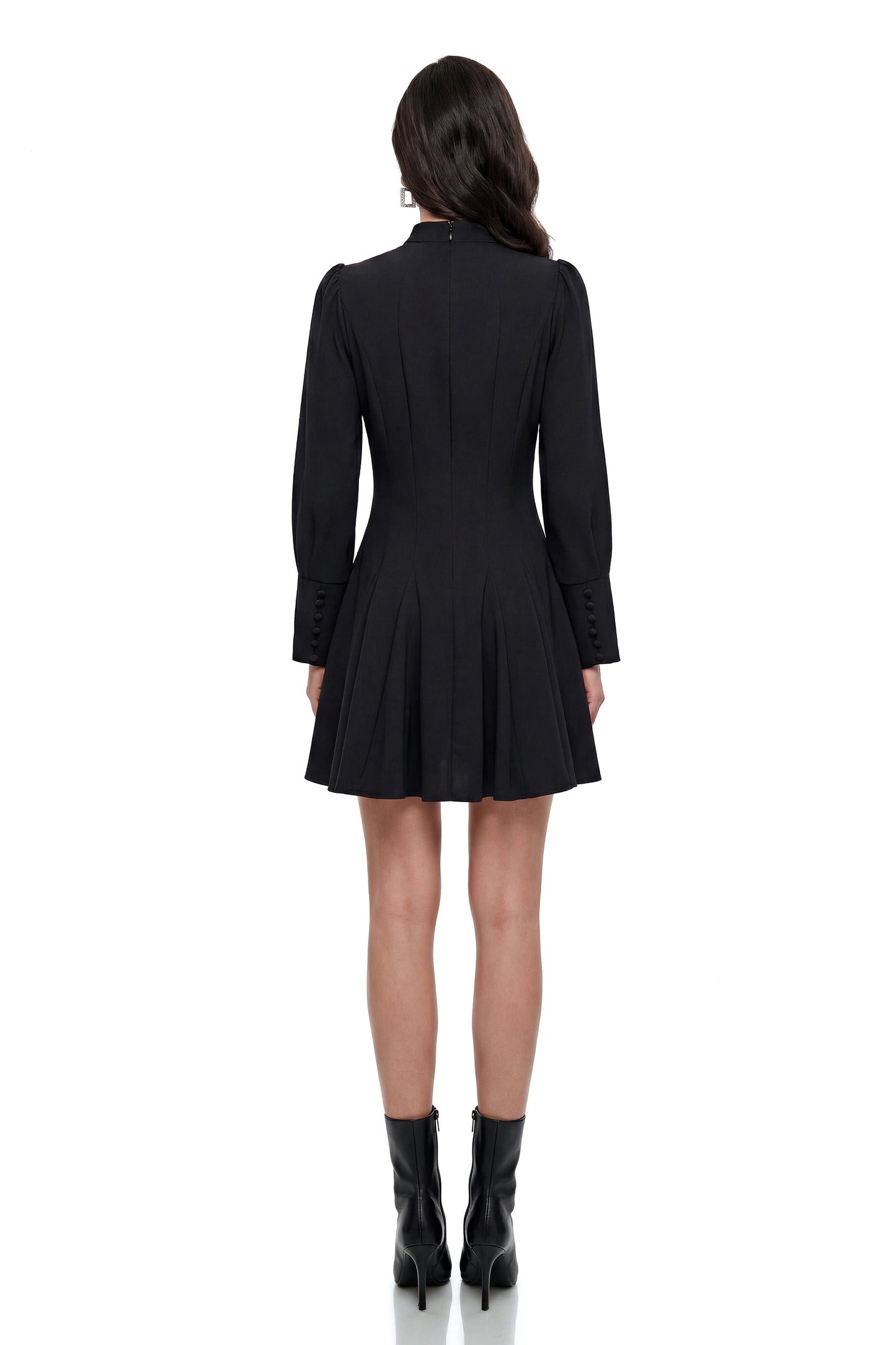 Renee Black Button Down Cut-Out Mini Dress