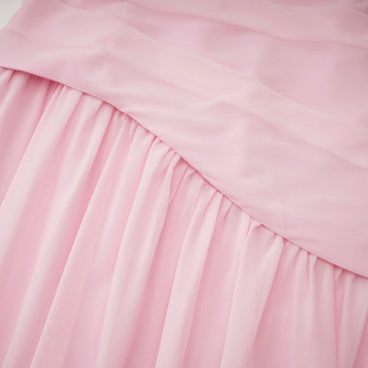 Romane Pink Strapless Corset Chiffon Maxi Dress