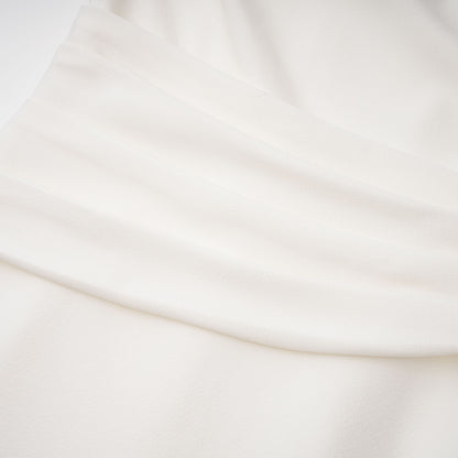 Roshanak White One Shoulder Midi Dress with Lace Panels
