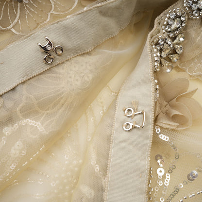 Liane semi-sheer flower beaded organza light luxury jacket