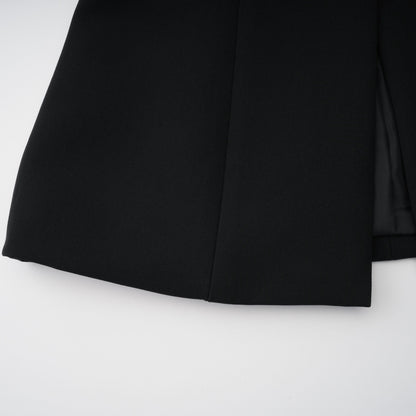 Safran Siyah Dantelli Yakasız Blazer