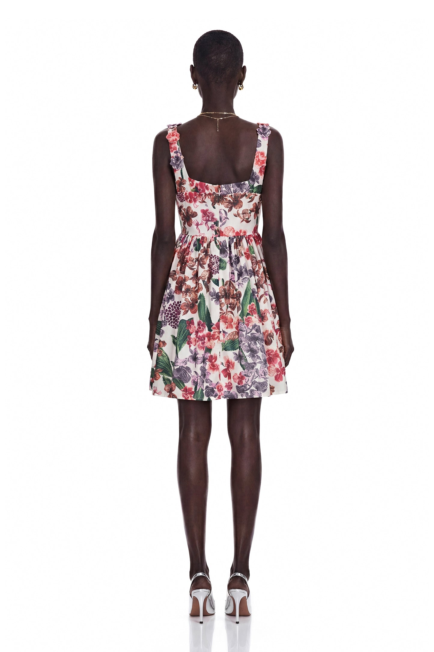 Sancha White Floral Print Mini Dress
