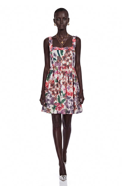 Sancha White Floral Print Mini Dress