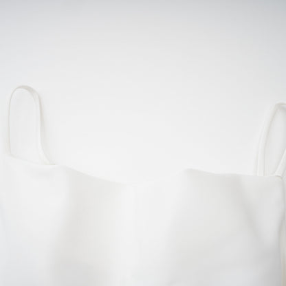 Sarah White Cinched Waist Mini Dress with Cape