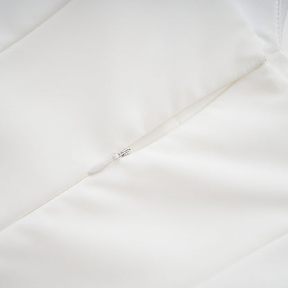 Sarah White Cinched Waist Mini Dress with Cape
