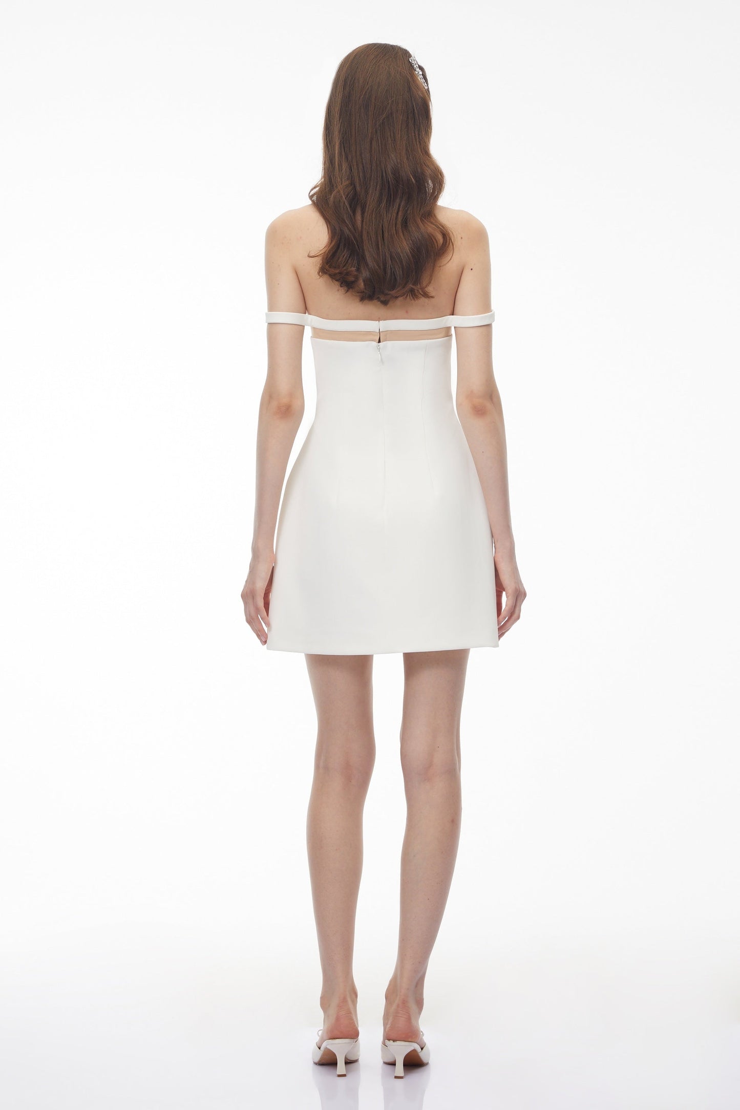 Scarlett Ivory Off Shoulder Fitted Mini Dress