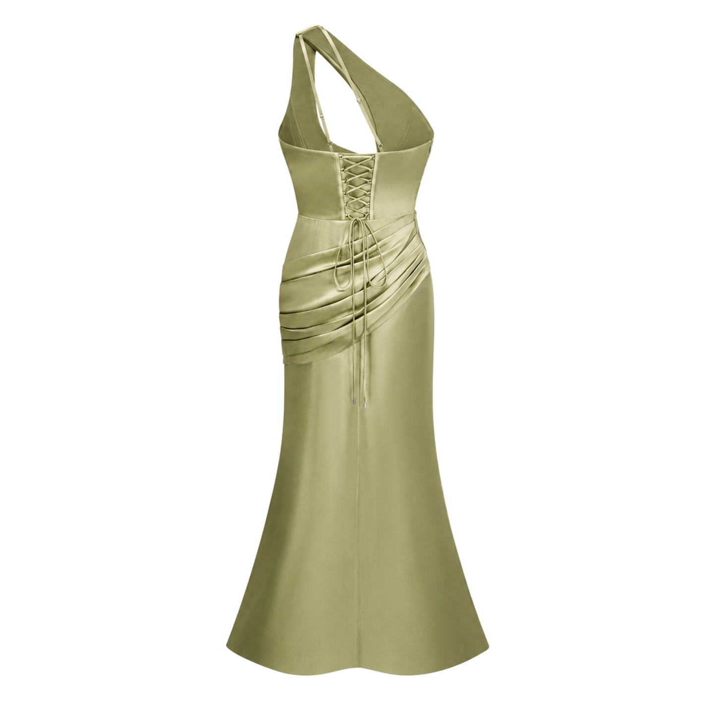 Seraphina Green One Shoulder Cut-Out Maxi Dress