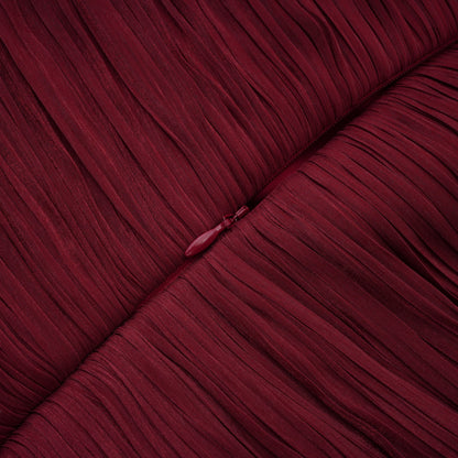 Shifra Burgundy Asymmetrical Cape Maxi Dress