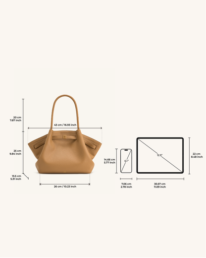 Hana Orta Boy Tote Çanta - Latte Rengi Renk