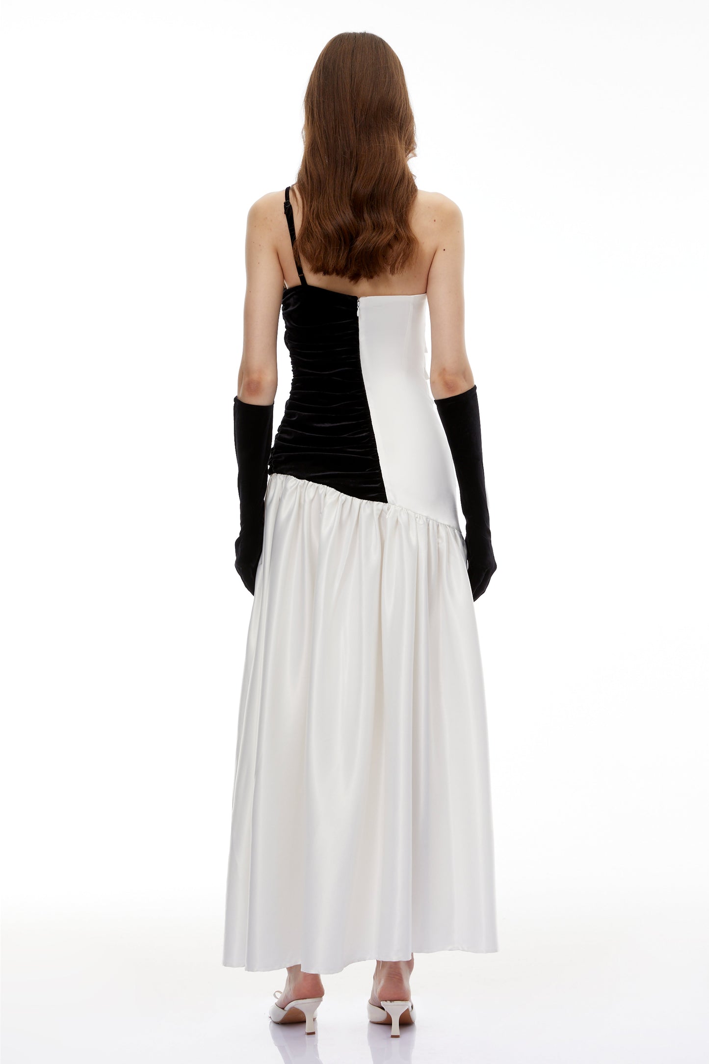 Sibylla White Twist Front Pleated Maxi Dress